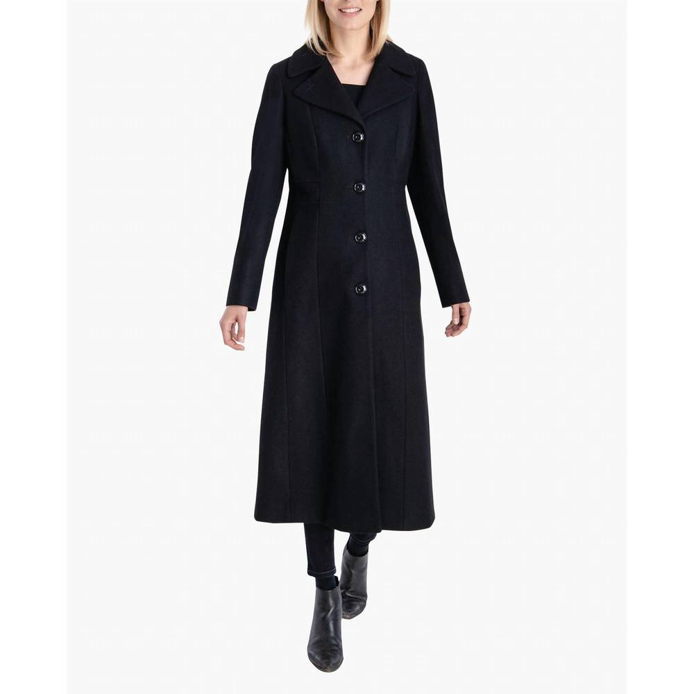 NEW LONDON FOG single breasted maxi peacoat in black